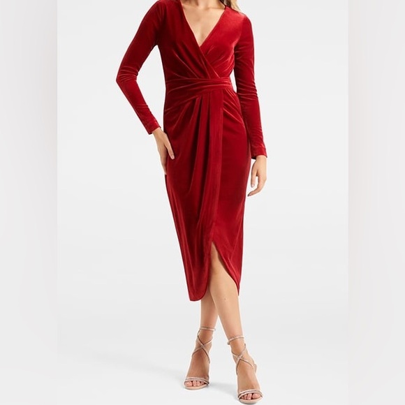 Ever New Evening Velvet Dress in Red US 2 - Picture 1 of 6